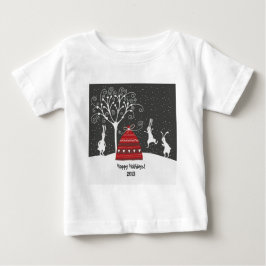 Winter Bunny Hoppy Helgdagars T-Shirt