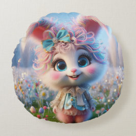 Winter Bunny Pillow Rund Kudde