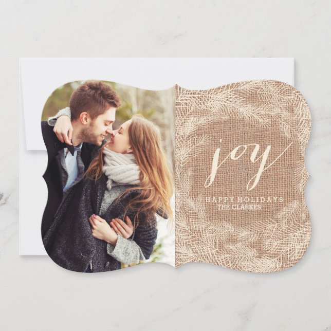 WINTER BURLAP | JOY | SNYGGT HELGDAG-kort Julkort (Framsida)