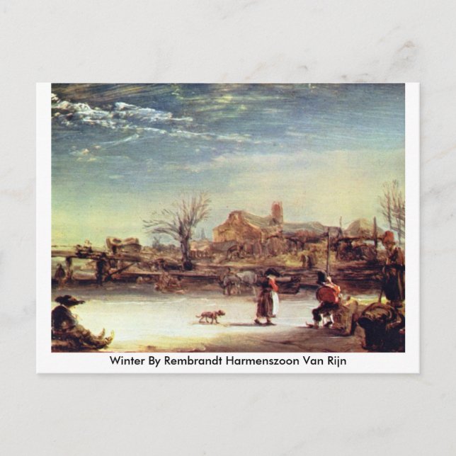 Winter by Rembrandt Harmenszoon Van Rijn Vykort (Framsida)