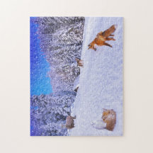 Winter Cabin med vildlevande vänner