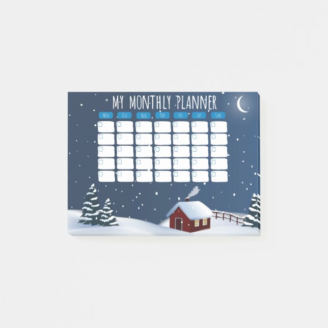 Winter Cabin Night Post-it® Notes  Post-it Block (Framsida)