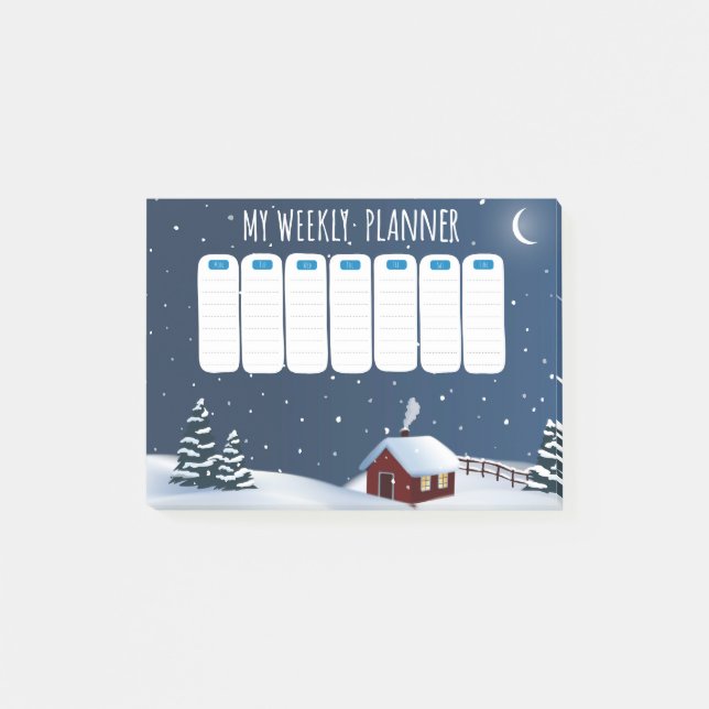 Winter Cabin Night Post-it® Notes  Post-it Block (Framsida)
