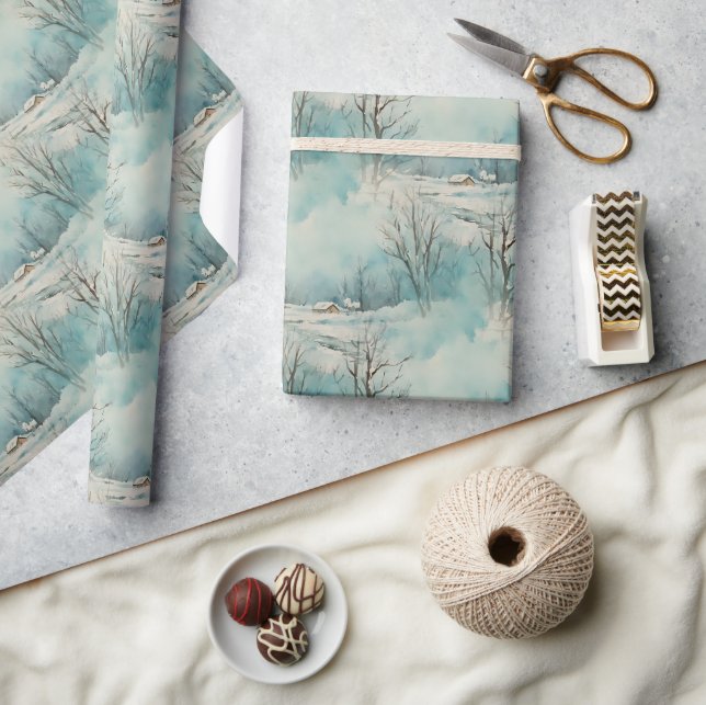 Winter Cabin Presentpapper (Hantverk)