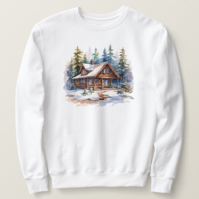Winter Cabin Sweatshirt (Design framsida)