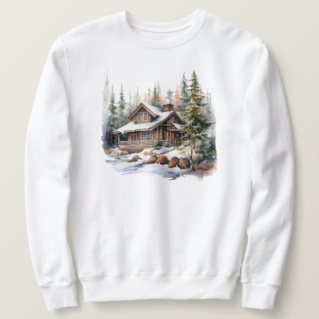 Winter Cabin Sweatshirt (Design framsida)