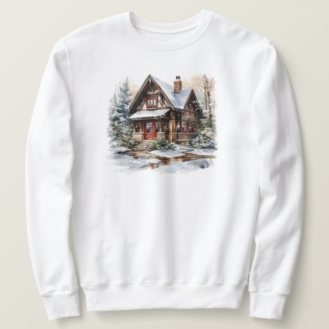 Winter Cabin Sweatshirt (Design framsida)