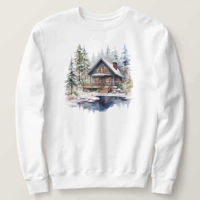 Winter Cabin Sweatshirt (Design framsida)