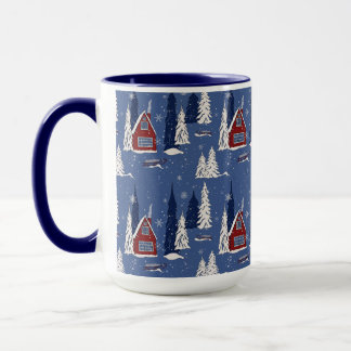 Winter Cabin Two-Toned 15 oz Mugg