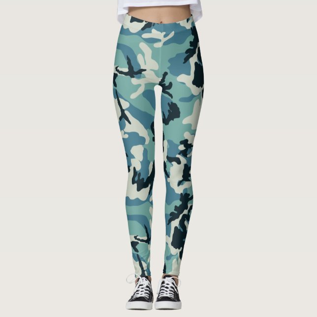 Winter Camo Mönster Leggings (Framsida)