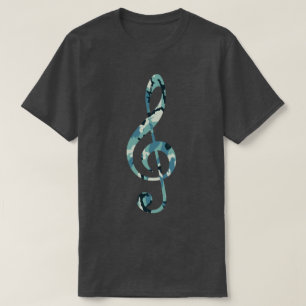 Winter Camo Mönster Treble Clef T Shirt