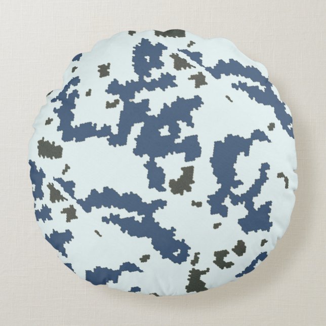 Winter Camouflage Rund Kudde (Framsidan)