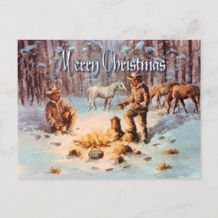 WINTER CAMPFIRE by SHARON SHARPE Helg Vykort