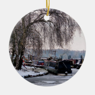 WINTER CANAL JULGRANSPRYDNAD KERAMIK
