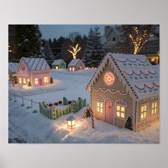 Winter Candy Village Panorama Poster (Framsidan)
