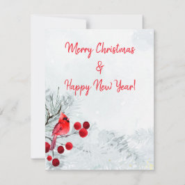 Winter Cardinal God jul Julkort