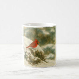 Winter Cardinal in Watercolor Kaffemugg