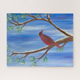Winter Cardinal Puzzle Pussel