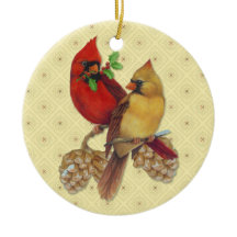 Winter Cardinals Gräs och Holly