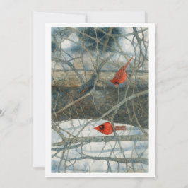Winter Cardinals Julkort