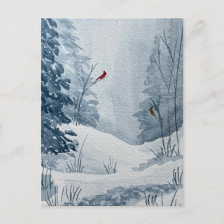 Winter Cardinals Postcard Vykort