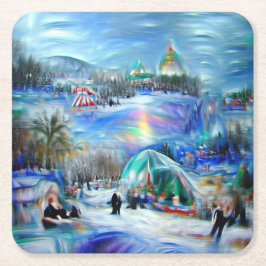 Winter Carnival Underlägg Papper Kvadrat