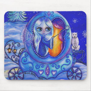 Winter Carriage Ride Fairy Mousepad Musmatta