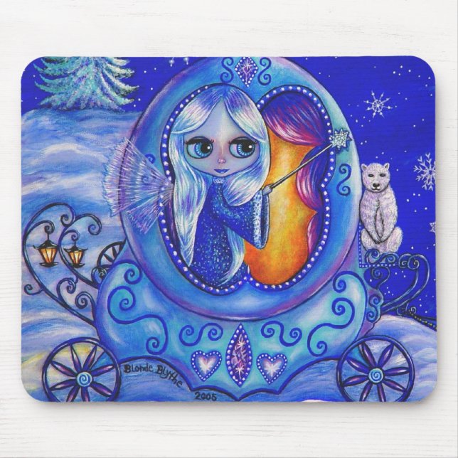 Winter Carriage Ride Fairy Mousepad Musmatta (Framsidan)