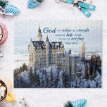 Winter Castle, psalm 46 1-2 Bible Verse Pussel<br><div class="desc">Obs! Ignorera Namn eller Namnteckning för det här pusslet, den delen skrivs inte ut eftersom den gömdes. Oroa dig inte för det. Gå in i ett vinterland med det här hisnande pusslet med Neuschwanstein Castle i Pristine snö. Varje detalj, från slottets arkitektur till det landskap som täcks av snö, är...</div>