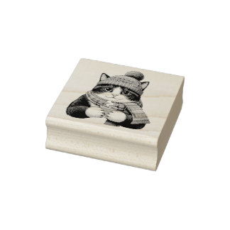 Winter Cat Cocoa Stämpel