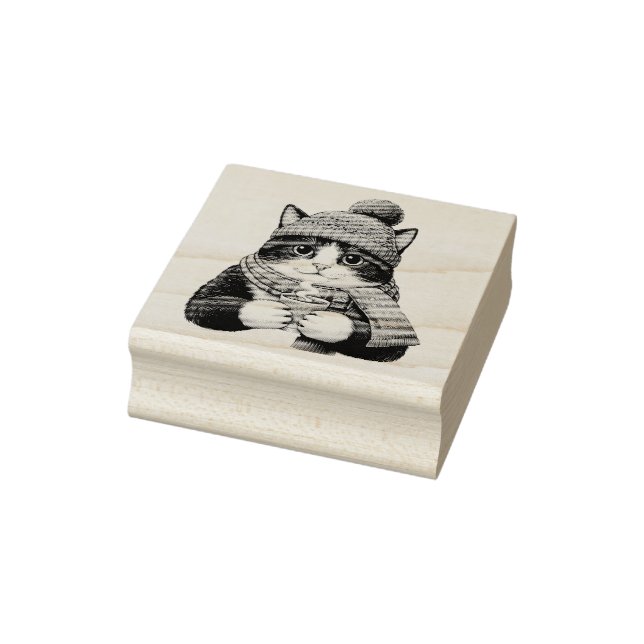 Winter Cat Cocoa Stämpel (Stämpel)