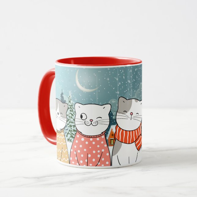 Winter Cats Mugg (Framsida vänster)