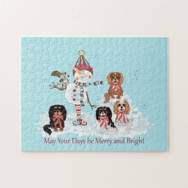 Winter Cavalier Kung Charles Puzzle Pussel (Horisontell)