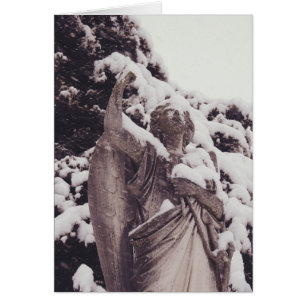 Winter Cemetery Angel Hälsningskort