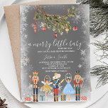 Winter Chalkboard Merry Little Baby Julfest Inbjudningar<br><div class="desc">En inbjudan till en liten babyskare. Helgdag Vinter Baby Shower.</div>