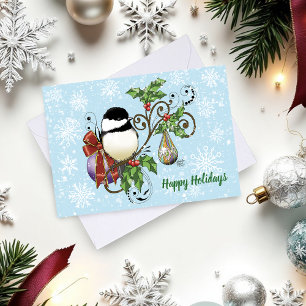 Winter Chickadee-jul Helgkort