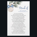 Winter Chinoiserie Bow Drink If Möhippa Game<br><div class="desc">Winter Chinoiserie Möhippa Games Card,  julspelskort för Möhippor.</div>