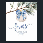 Winter Chinoiserie Bow Favors Party-tecken Poster<br><div class="desc">Winter Chinoiserie Bow Möhippa Party Sign,  Chinoiserie Möhippa Favors Party-signatur,  Möhippa till julklapp för Party-signatur,  ta Poster av en favorit.</div>