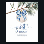 Winter Chinoiserie Bow Guest Bok Party-tecken Poster<br><div class="desc">Winter Chinoiserie Bow Möhippa Party Sign,  Chinoiserie Möhippa Guest Bok Sign,  Drinks Party Sign,  Jul Möhippa Guest Bok Party Sign,  Poster.</div>