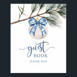 Winter Chinoiserie Bow Guest Bok Party-tecken Poster<br><div class="desc">Winter Chinoiserie Bow Möhippa Party Sign,  Chinoiserie Möhippa Guest Bok Sign,  Drinks Party Sign,  Jul Möhippa Guest Bok Party Sign,  Poster.</div>