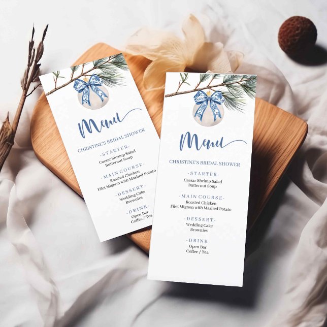 Winter Chinoiserie Bow Möhippa Menu Meny (Skapare uppladdad)