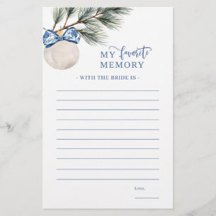 Winter Chinoiserie Bow My Favorite Memory Game