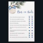 Winter Chinoiserie Bow over or under Games Card<br><div class="desc">Winter Chinoiserie Möhippa Games Card,  julspelskort för Möhippor.</div>