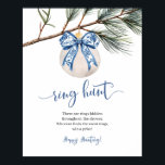 Winter Chinoiserie Bow Ring Hunt-speltecken Poster<br><div class="desc">Winter Chinoiserie Bow Möhippa Game Signs,  Chinoiserie Inbjudningskort för möhippan,  Julens Möhippa Game Poster.</div>