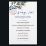 Winter Chinoiserie Bow Scavenger Hunt Games Card<br><div class="desc">Winter Chinoiserie Möhippa Games Card,  julspelskort för Möhippor.</div>