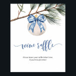 Winter Chinoiserie Bow Vin Raffle-speltecken Poster<br><div class="desc">Winter Chinoiserie Bow Möhippa Game Sign,  Chinoiserie Inbjudningskort för möhippan,  Julspel Möhippa Game Poster.</div>