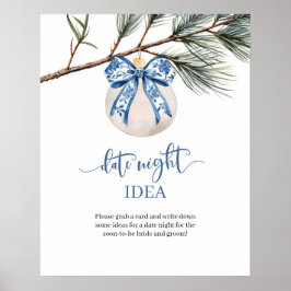 Winter Chinoiserie Date Night Idea Game Sign Poster