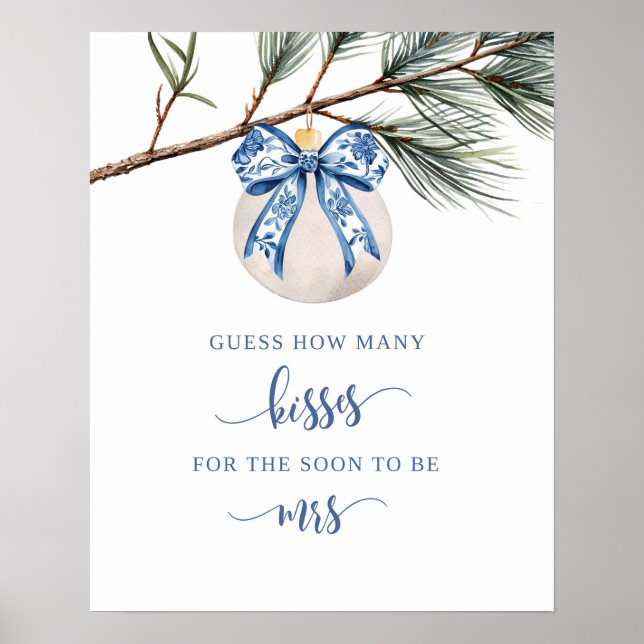 Winter Chinoiserie gissar hur många Kisses-spelsig Poster (Framsidan)