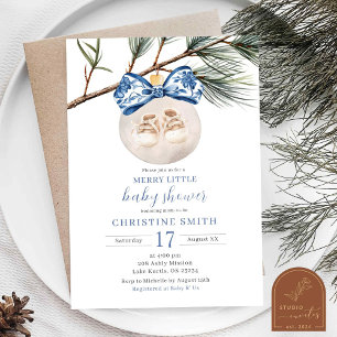 Winter Chinoiserie Merry Little Baby Shower Inbjudningar
