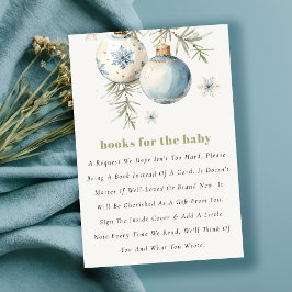 Winter Chirstmas Blue Boy Bokar for Baby Shower Tilläggskort